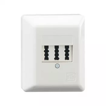 RUTENBECK TAE 3x6 NFN Surface-Mount Telephone Socket, Pure White
