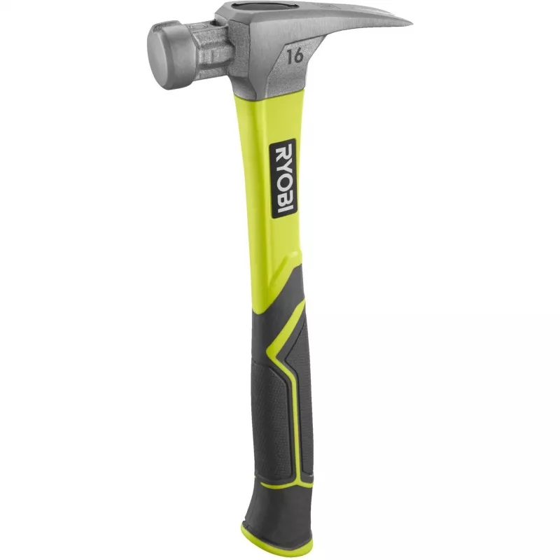 RYOBI Claw Hammer RH16FSS (Green/Grey, Magnetic Nail Holder)