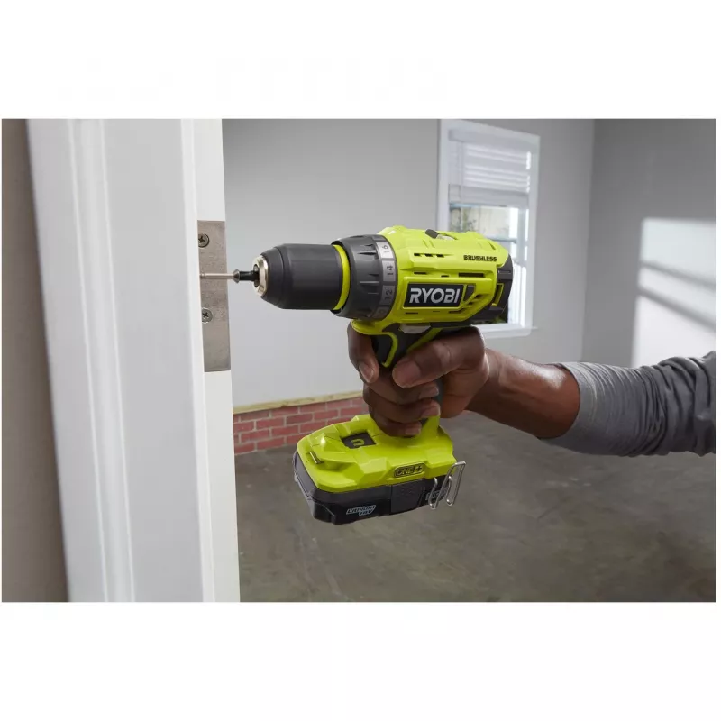 RYOBI ONE+ Cordless Drill Driver R18DD7-220S, 18V (Green/Black, 2x Li-Ion 2.0Ah Battery, Tool Bag)