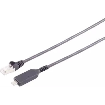 S-IMPULS USB-C to Gigabit Ethernet LAN Adapter Cable, 10m, Black, RJ45, PVC, USB 3.2 Gen 1 13-51075
