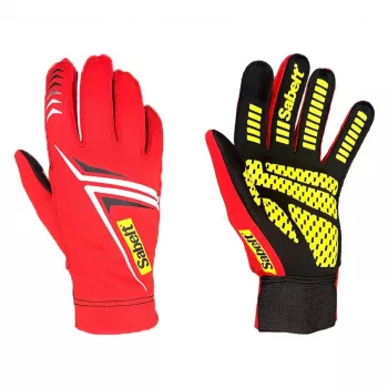 Sabelt G34 Sim Racing Gloves, Touch-Screen Compatible, Silicone Palm, 224-230mm Circumference - Red, M