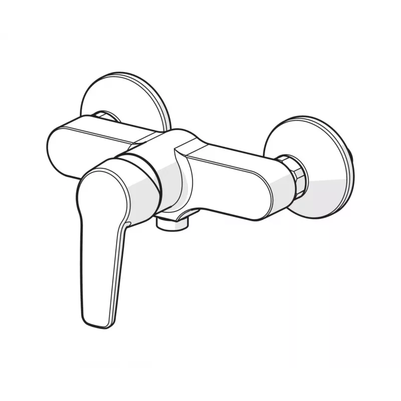 Saga Single-Lever Shower Faucet 3963Y – Chrome Brass Wall-Mounted Mixer with EcoFlow