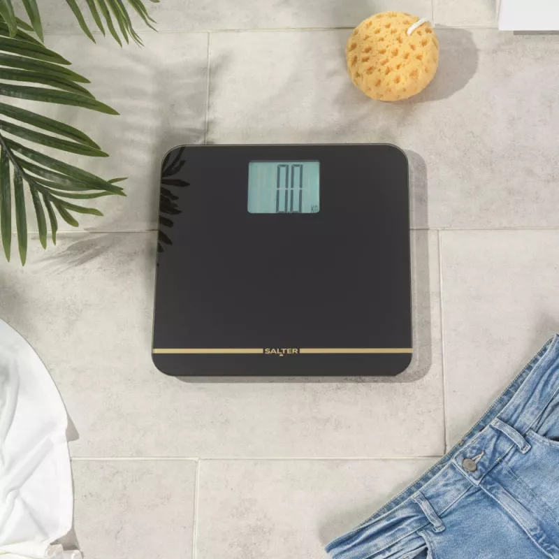 Salter 9075 BGFEU12 Max Electronic Bathroom Scale, Black/Gold