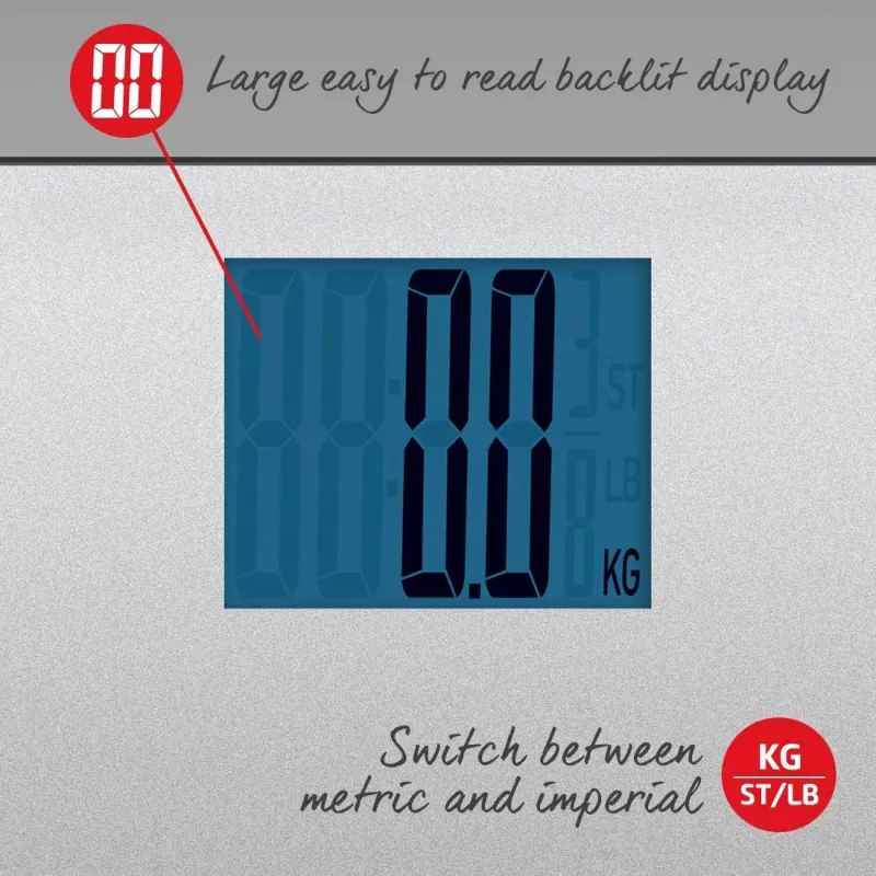 Salter 9075 SCFEU12 Max Electronic Digital Bathroom Scales, Silver