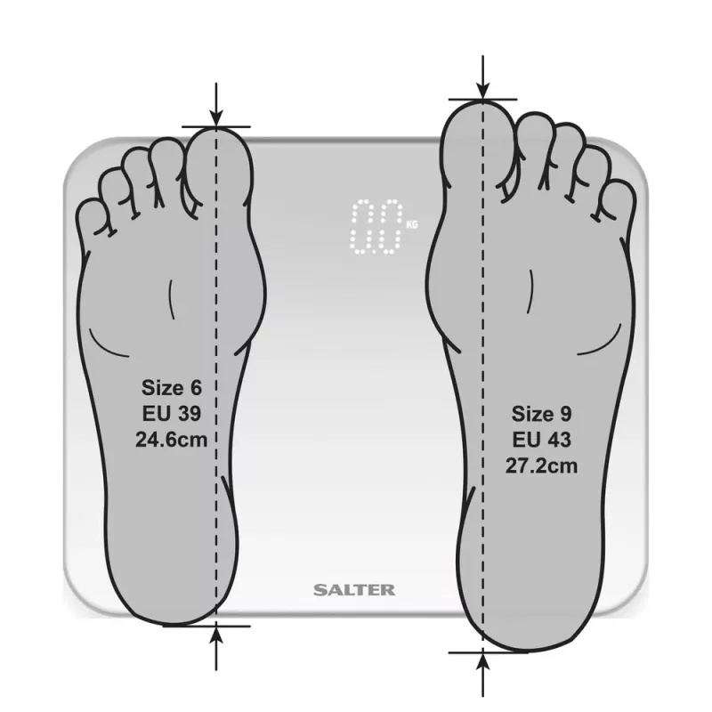 Salter 9204 BFEU12 Phantom Electronic Kitchen Scale, Black, 5 kg Capacity, 1 g Increments, LCD Display, Toughened Glass Platform