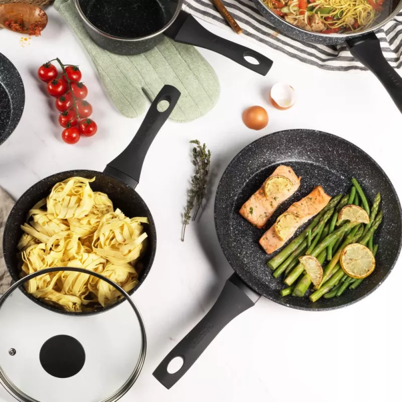 Salter BW06524S2EU7 Megastone 30cm Fry Pan - Forged Aluminium, Induction Compatible, Charcoal Grey