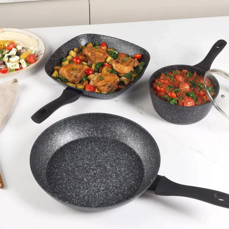 Salter BW06524S2EU7 Megastone 30cm Fry Pan - Forged Aluminium, Induction Compatible, Charcoal Grey