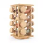 Salter BW127771 Bamboo Rotating Spice Rack with 16 Glass Jars
