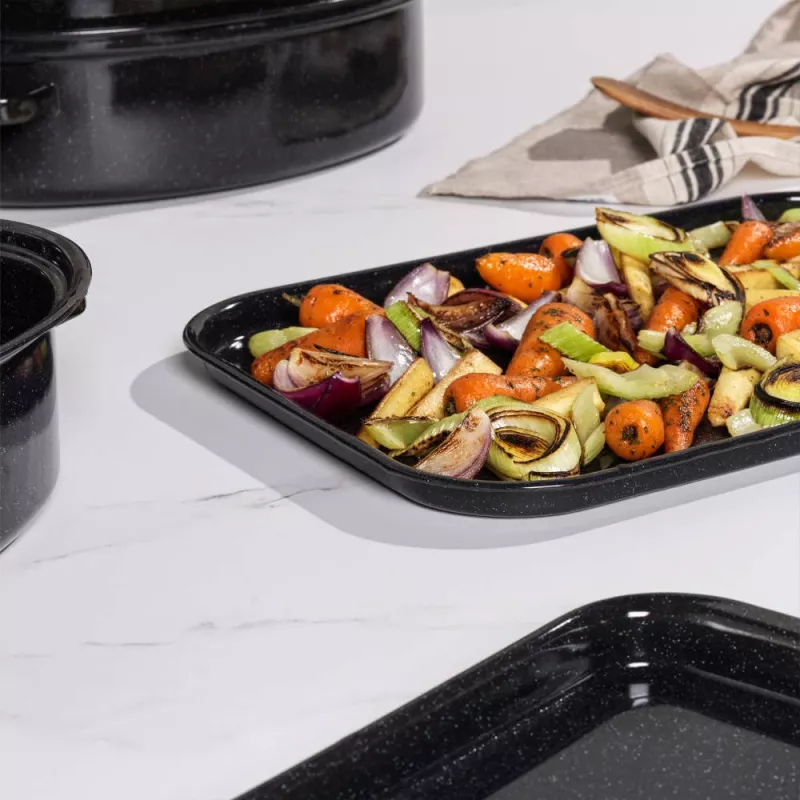 Salter BW12813EU7 40cm Baking Tray - Megastone Non-Stick Carbon Steel, Charcoal Grey