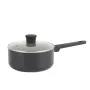 Salter BW12877AS Cosmos Ceramic Non-Stick 16cm Saucepan, Black Exterior, Cream Interior, Induction Compatible
