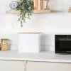 Salter BW128991W Toronto Bread Bin, White/Wooden