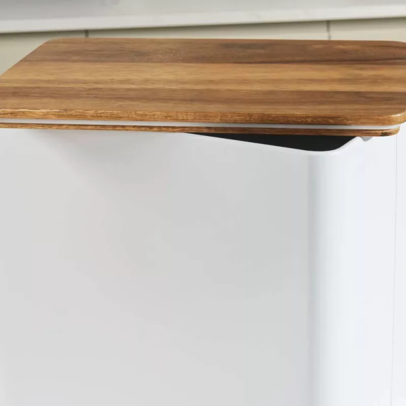 Salter BW128991W Toronto Bread Bin, White/Wooden