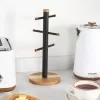 Salter BW1356611EU7 Toronto Mug Tree, Wood/Black