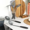 Salter BW13601DU Excellence 5 Piece Kitchen Utensil Set with Rotating Stand, Black and Silver