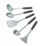 Salter BW13601DU Excellence 5 Piece Kitchen Utensil Set with Rotating Stand, Black and Silver