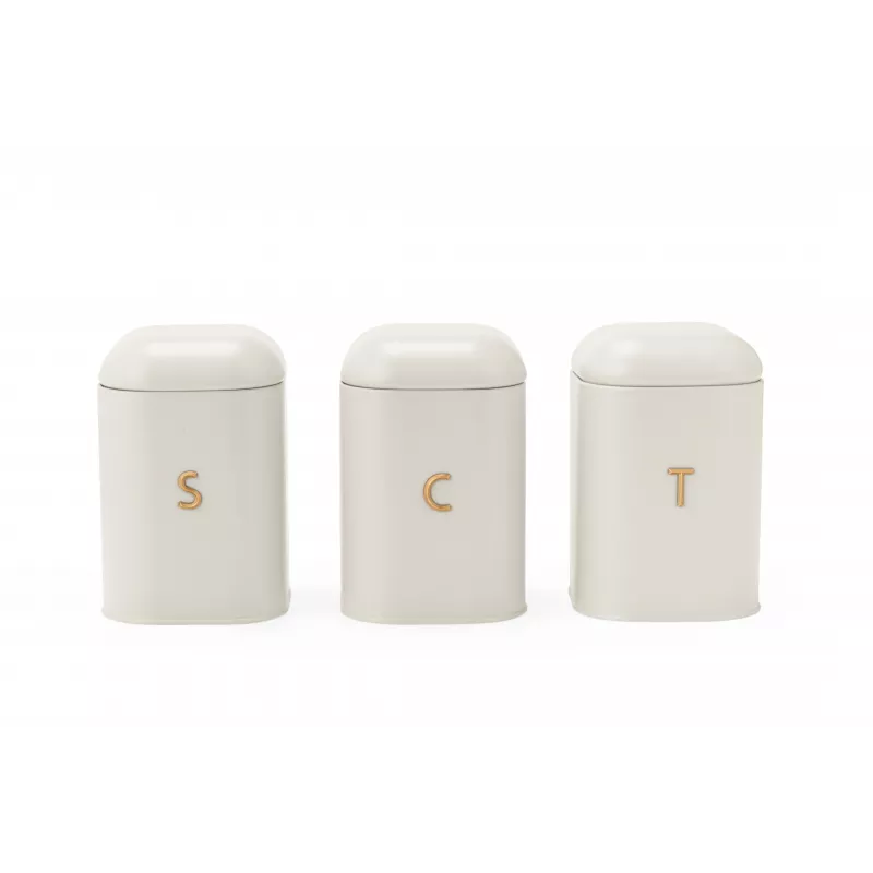 Salter BW13729OEU7 Pebble 3 Piece Canister Set Stone, Beige