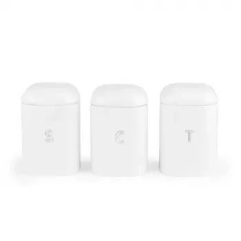 Salter BW14043EU7 Boston 3-Piece Canister Set, White
