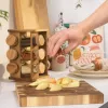 Salter BW14236 Toronto Rotating Spice Rack - 8 Glass Jars with Stainless Steel Rack, 360° Rotation, Silver