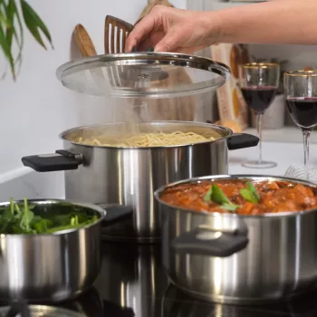 Salter BW14354 Stack-In Stainless Steel 3 Piece (16/22/24 cm) Stockpot Set