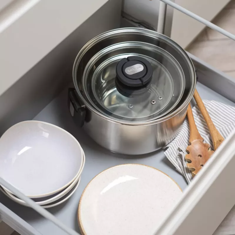 Salter BW14354 Stack-In Stainless Steel 3 Piece (16/22/24 cm) Stockpot Set