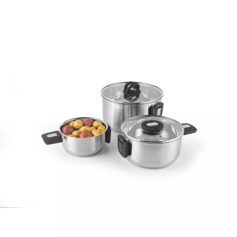 Salter BW14354 Stack-In Stainless Steel 3 Piece (16/22/24 cm) Stockpot Set