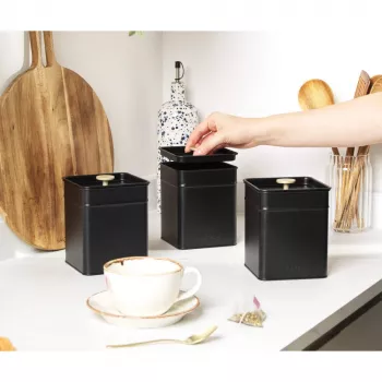 Salter BW14370 Alchemy 3-Piece Canister Set, Black