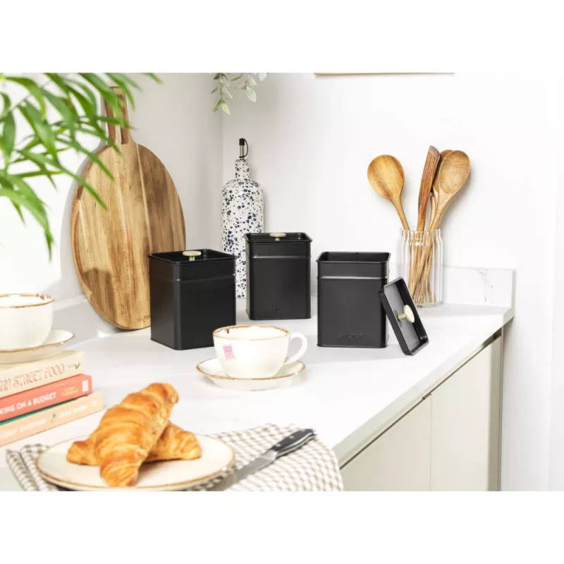 Salter BW14370 Alchemy 3-Piece Canister Set, Black