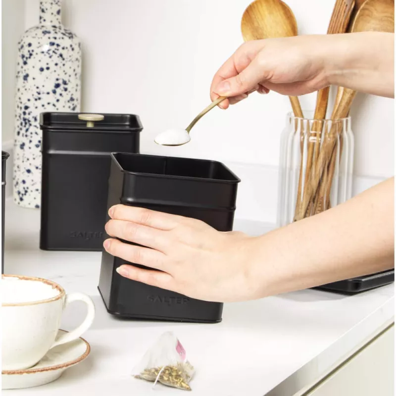 Salter BW14370 Alchemy 3-Piece Canister Set, Black