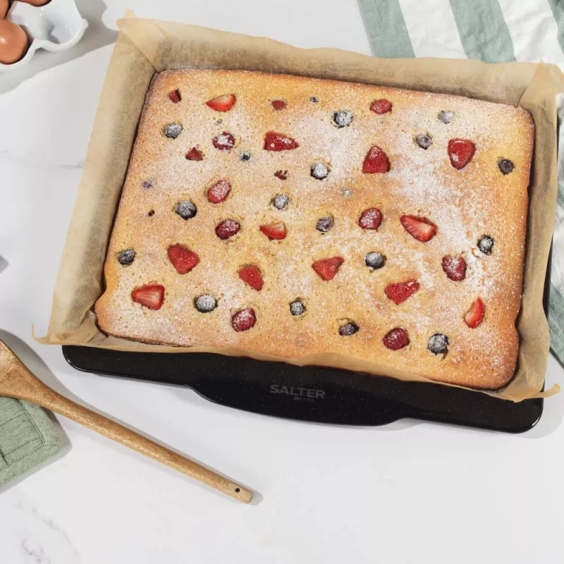 Salter BW14481 Brilliance 40 cm Baking Tray - Carbon Steel, Non-Stick, Oven Safe to 220°C, Charcoal Grey