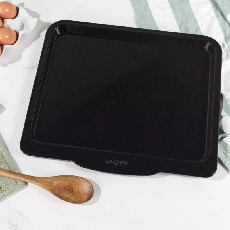 Salter BW14481 Brilliance 40 cm Baking Tray - Carbon Steel, Non-Stick, Oven Safe to 220°C, Charcoal Grey
