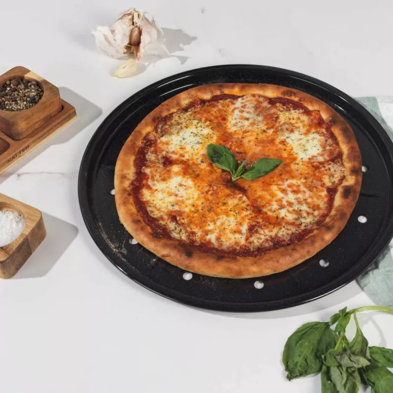 Salter BW14483 Brilliance Pizza Pan 32 cm Carbon Steel Non-Stick Grey
