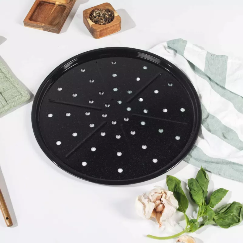 Salter BW14483 Brilliance Pizza Pan 32 cm Carbon Steel Non-Stick Grey