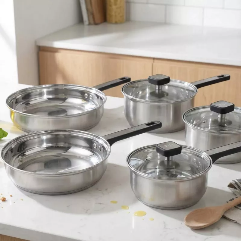 Salter BW14629 Expert 5 Piece Pan Set - Forged Aluminium, Non-Stick, Induction Compatible, Black