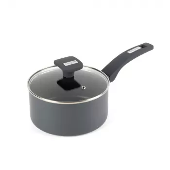 Salter BW14719 Alto 18cm Saucepan with Lid, Forged Aluminium, Non-Stick, Black