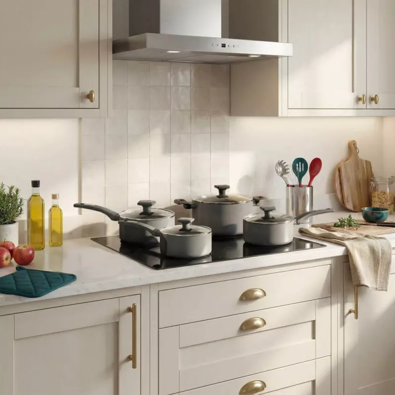 Salter BW14720 Alto 20cm Saucepan - Forged Aluminium, Non-Stick, Induction Compatible, Black