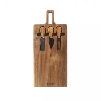 Salter BW14826 Toronto Cheese Board Set, Acacia Wood, 3 Knives