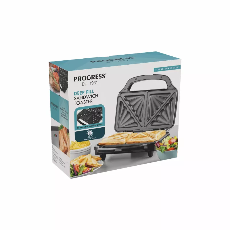 Salter EK2017TFVDE Deep Fill Sandwich Maker 900W Black/Silver