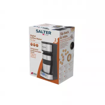 Salter EK2732FVDE Digital Coffee Maker - 1.5L, 12 Cups, Black and Silver