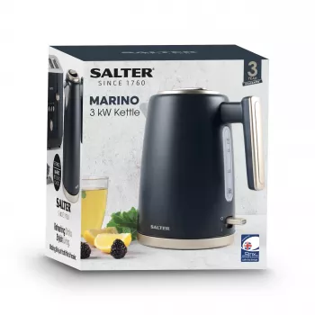 Salter EK5561BGRYFVDE Marino Rapid Boil Kettle - 1.7L, 3000W, Stainless Steel, Grey