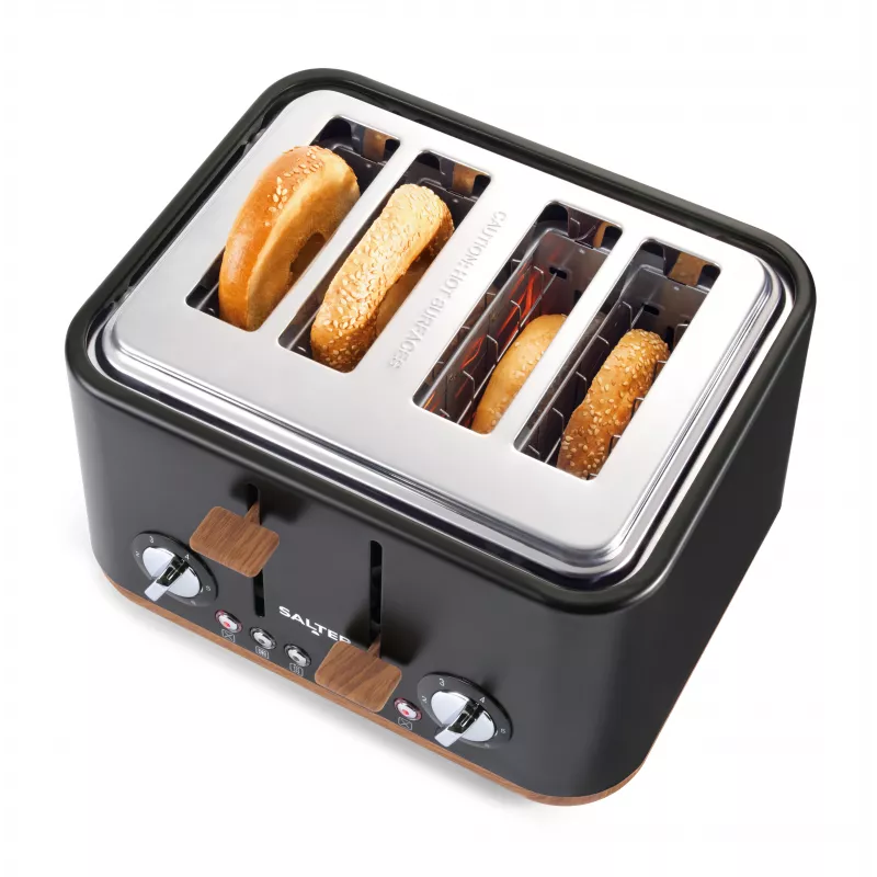Salter EK5823BLKVDE Toronto 4-Slice Toaster - Black Stainless Steel