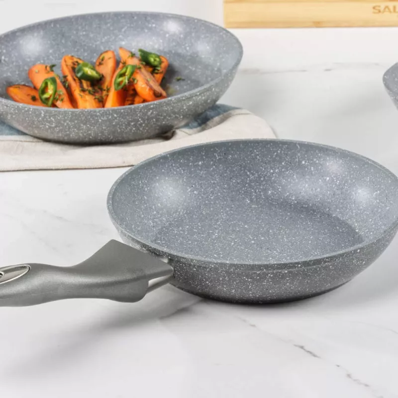 Salter Marblestone 20 cm Fry Pan, Grey - Forged Aluminium Non-Stick Frying Pan