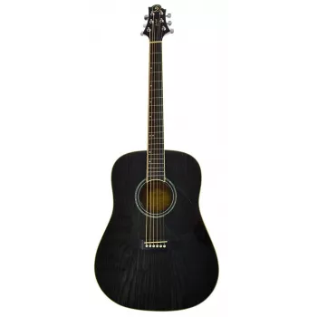 Samick D-4 TBK Acoustic Guitar - Dreadnought, Spruce Top, Trans Black