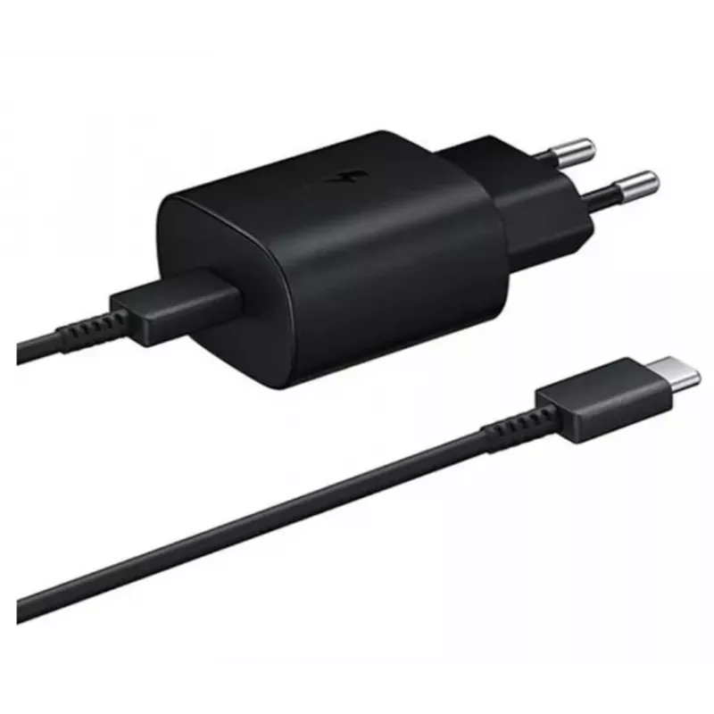 Samsung 25W USB-C Super Fast Charging Travel Adapter with USB-C to USB-C Cable - Black