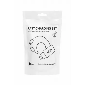 Samsung 25W USB-C Super Fast Charging Travel Adapter with USB-C to USB-C Cable - Black