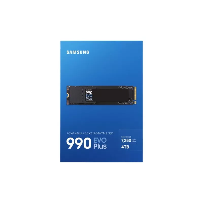 Samsung 990 EVO Plus 4TB M.2 PCIe 4.0 NVMe SSD, 7150 MB/s Read, 6900 MB/s Write, 1.35M IOPS, Black