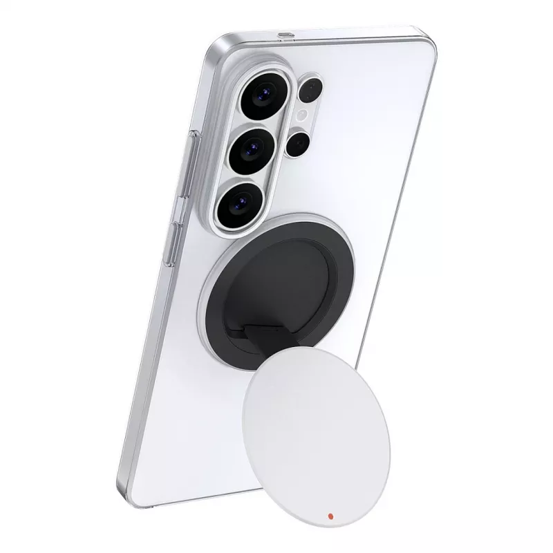 Samsung by Hochuen 360° Magnetic Desktop Stand for Smartphones & Tablets – Silver, Universal, Foldable, Aluminum with N52 Magnets