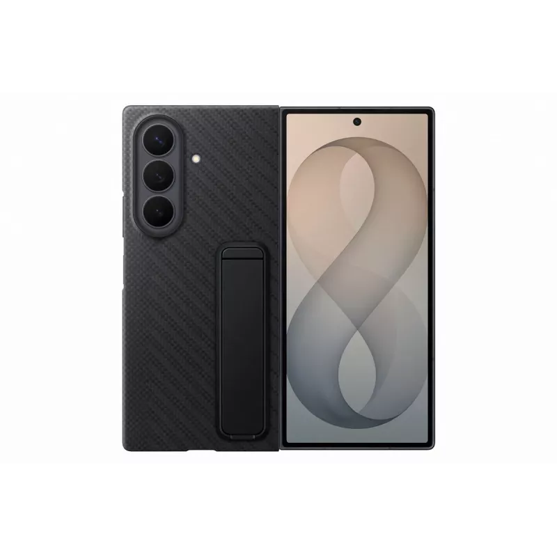 Samsung Carbon Standing Case for Galaxy Z Fold8 Ultra - Black with S Pen Slot and Kickstand
