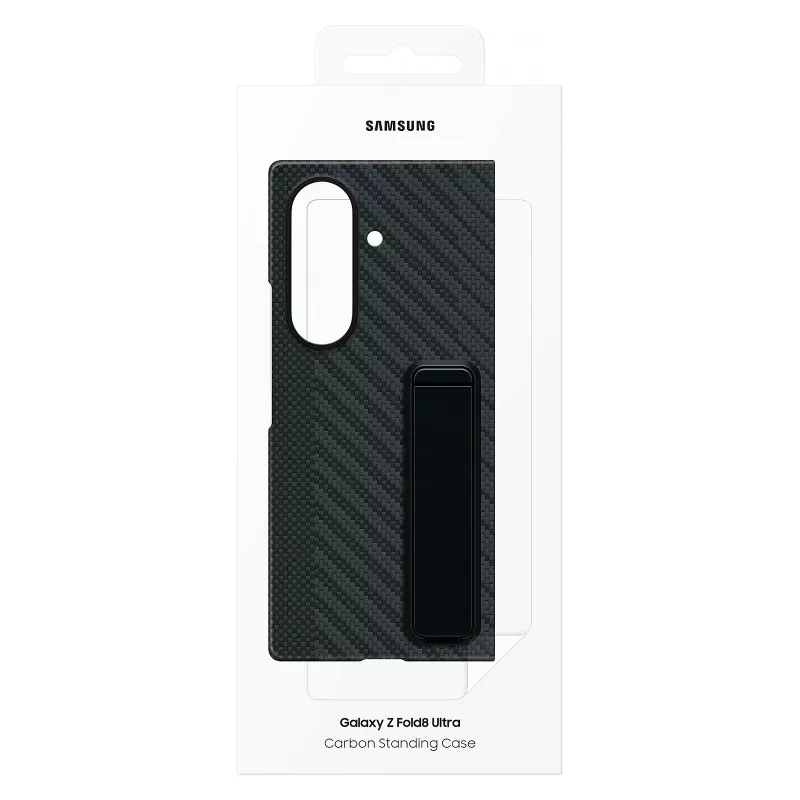 Samsung Carbon Standing Case for Galaxy Z Fold8 Ultra - Black with S Pen Slot and Kickstand