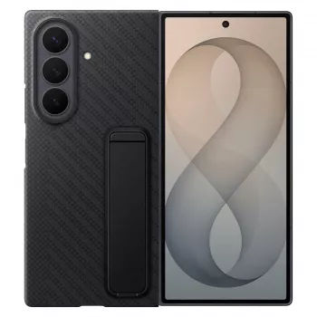 Samsung Carbon Standing Case for Galaxy Z Fold8 Ultra - Black with S Pen Slot and Kickstand