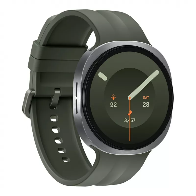 Samsung Galaxy Watch9 LTE 44 mm Silver Smartwatch with Olive Sport Band M/L